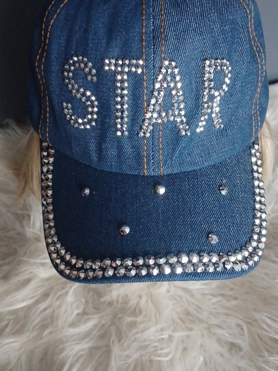 Denim Rhinestone Hat - Picture 3 of 11